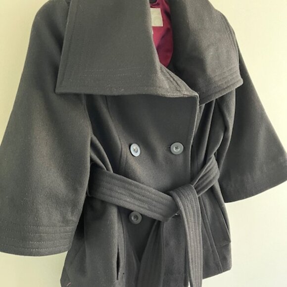 Old Navy Black Wool Pea Coat Jacket XS - Picture 2 of 16